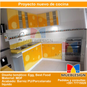 Mueblesign: Proyecto nuevo cocina. Diseño temático: Egg, Best Food