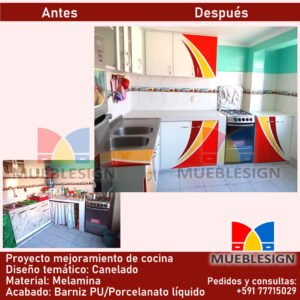Mueblesign: Proyecto renovación cocina. Diseño temático: Canelado