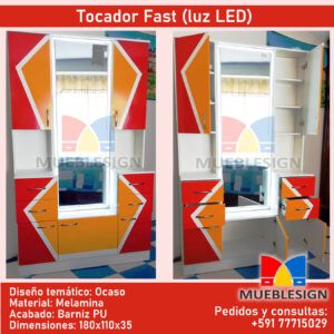 Mueblesign: Tocador Fast con Led de alto brillo. Diseño temático: El Ocaso
